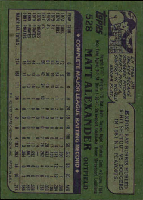 1982 Topps Baseball Singles (273-531) - You Chosoe - Picture 478 of 484