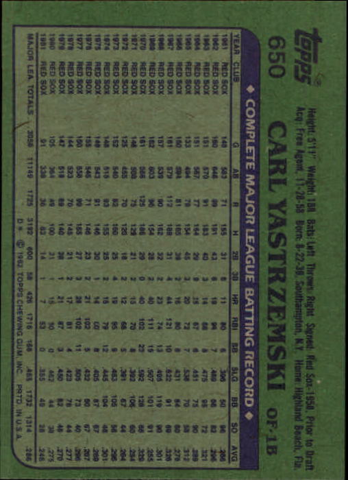 1982 Topps Baseball "Main Set" Cards #600 to #699 - Picture 203 of 401