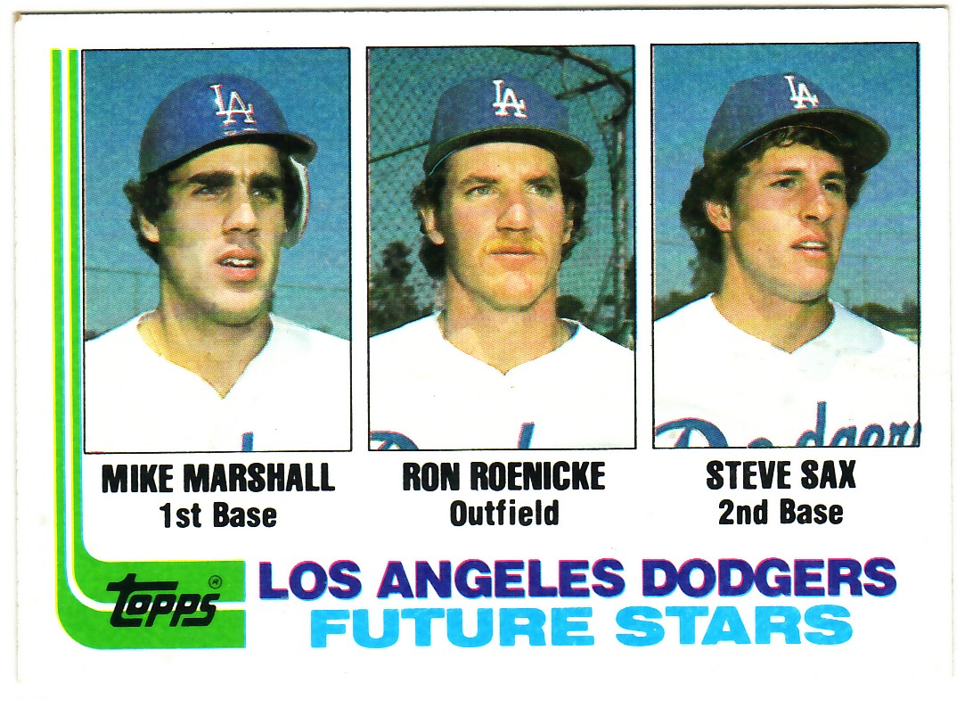 1982 Topps #681 Mike Marshall RC/Ron Roenicke RC/Steve Sax RC