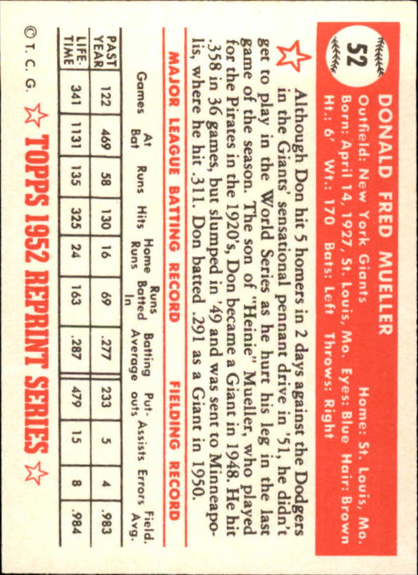 1983 Topps Baseball 1952 Reprint (#1-200) Singles - You Choose - Picture 101 of 387