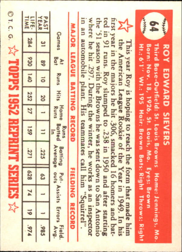 1983 Topps Baseball 1952 Reprint (#1-200) Singles - You Choose - Picture 125 of 387