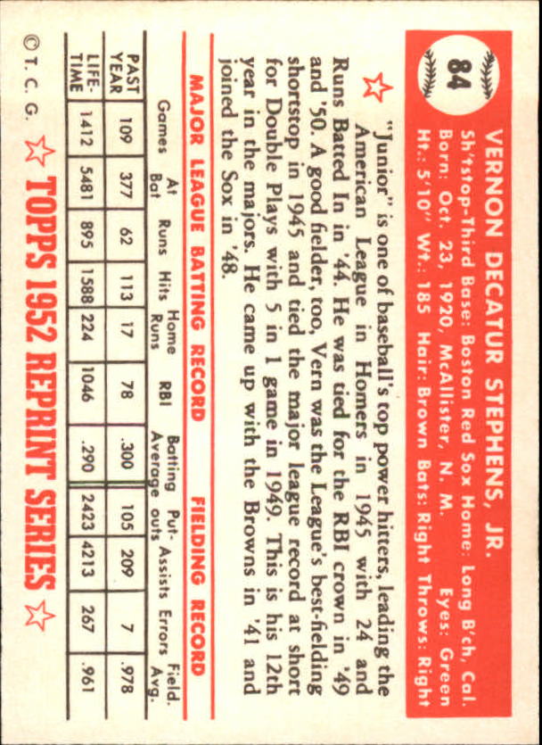 1983 Topps Baseball 1952 Reprint (#1-200) Singles - You Choose - Picture 165 of 387