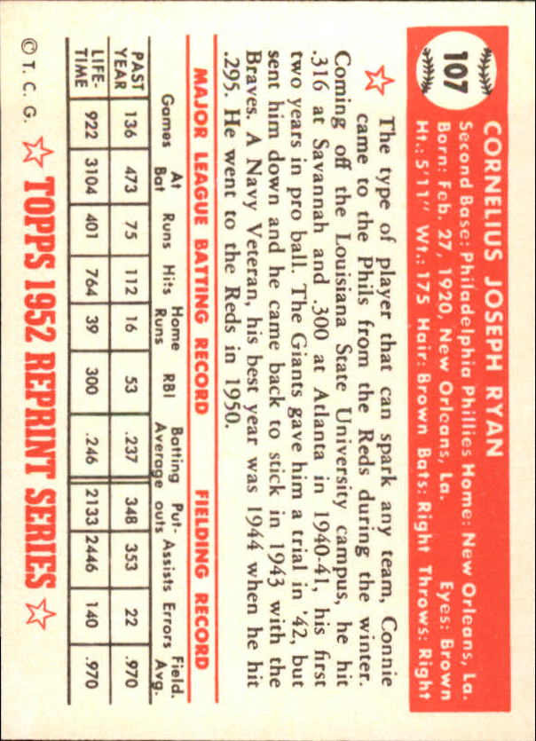 1983 Topps Baseball 1952 Reprint (#1-200) Singles - You Choose - Picture 209 of 387