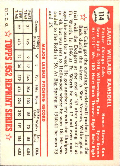1983 Topps Baseball 1952 Reprint (#1-200) Singles - You Choose - Picture 223 of 387