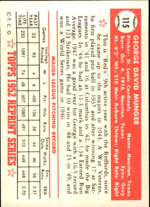 1983 Topps Baseball 1952 Reprint (#1-200) Singles - You Choose - Picture 225 of 387