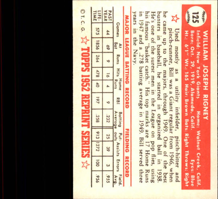 1983 Topps Baseball 1952 Reprint (#1-200) Singles - You Choose - Picture 245 of 387