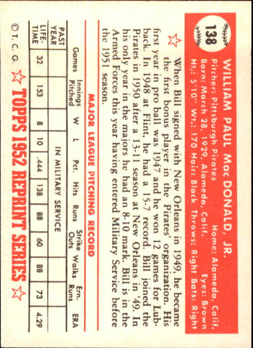 1983 Topps Baseball 1952 Reprint (#1-200) Singles - You Choose - Picture 271 of 387