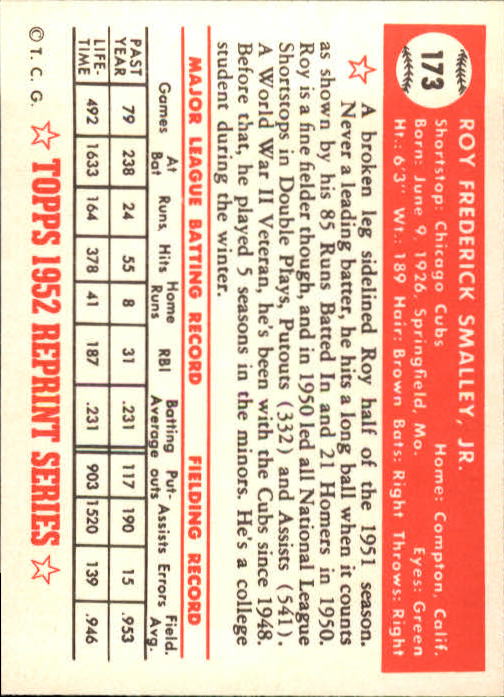 1983 Topps Baseball 1952 Reprint (#1-200) Singles - You Choose - Picture 339 of 387