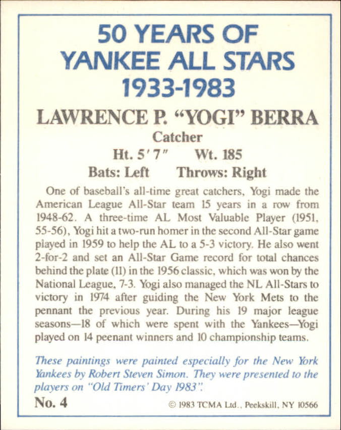 B6568- 1983 Yankees A-S 50 Años Tarjetas 1-50 -Tú eliges- 15+ ENVÍO GRATUITO A EE. UU. - Imagen 13 de 103