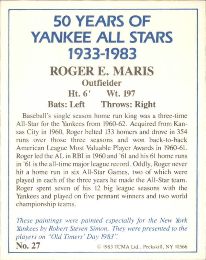 B6568- 1983 Yankees A-S 50 Años Tarjetas 1-50 -Tú eliges- 15+ ENVÍO GRATUITO A EE. UU. - Imagen 59 de 103