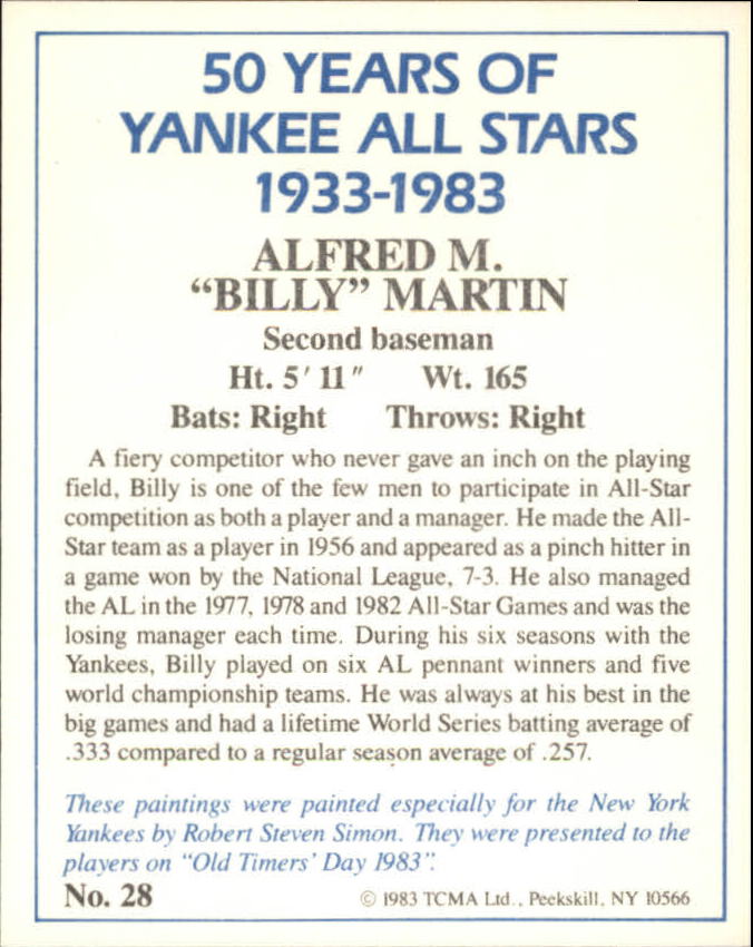 B6568- 1983 Yankees A-S 50 Años Tarjetas 1-50 -Tú eliges- 15+ ENVÍO GRATUITO A EE. UU. - Imagen 61 de 103