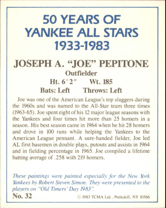 B6568- 1983 Yankees A-S 50 Años Tarjetas 1-50 -Tú eliges- 15+ ENVÍO GRATUITO A EE. UU. - Imagen 69 de 103