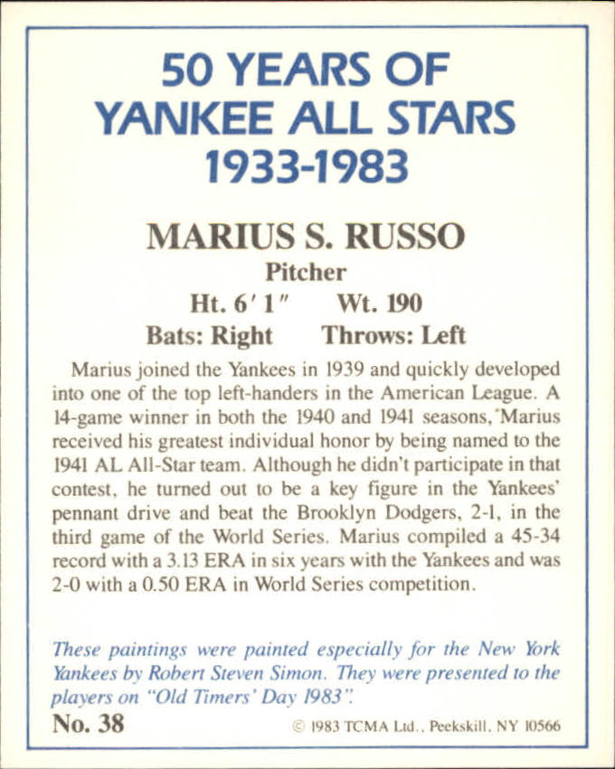 B6568- 1983 Yankees A-S 50 Años Tarjetas 1-50 -Tú eliges- 15+ ENVÍO GRATUITO A EE. UU. - Imagen 81 de 103