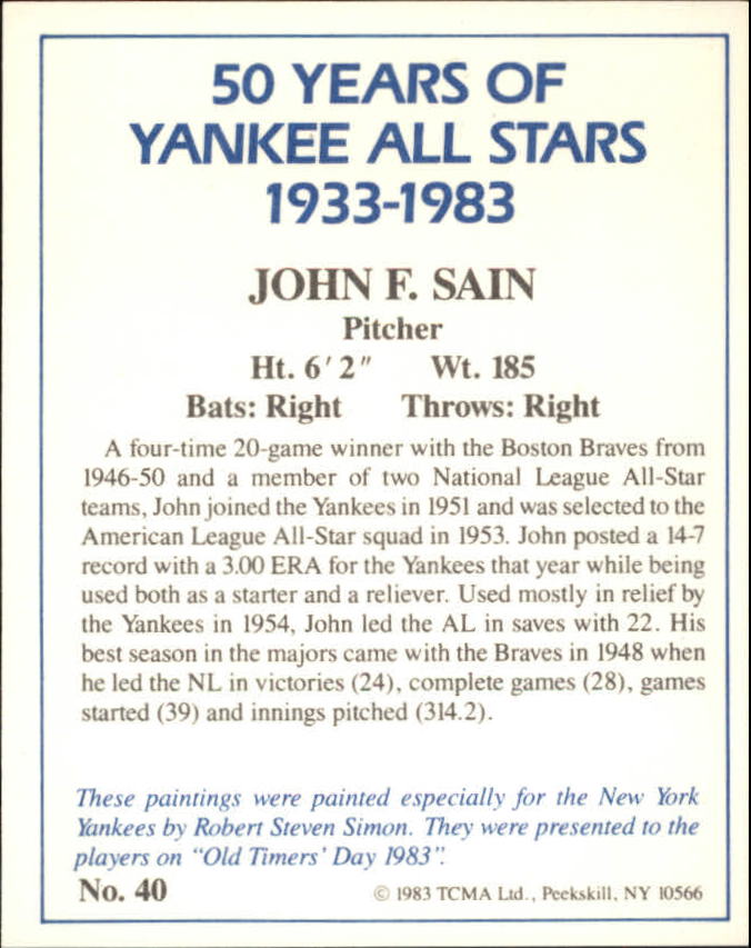 B6568- 1983 Yankees A-S 50 Años Tarjetas 1-50 -Tú eliges- 15+ ENVÍO GRATUITO A EE. UU. - Imagen 83 de 103
