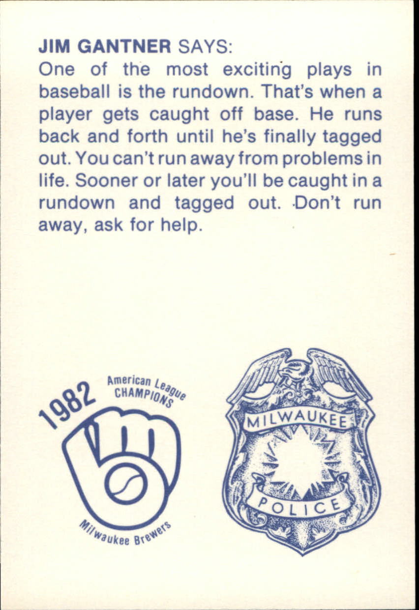 1983 Brewers Police #17 Jim Gantner - NM-MT