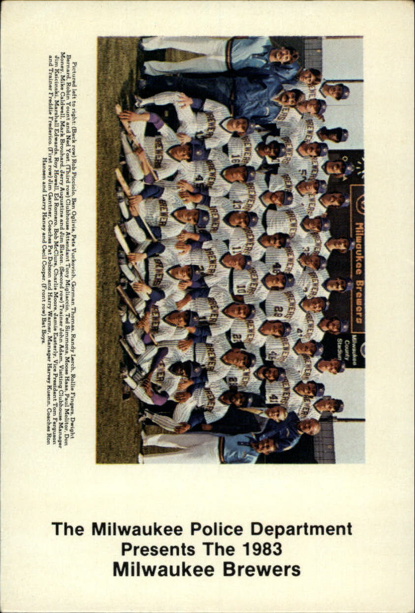 1983 Brewers Police #NNO Team Photo/(Checklist back)