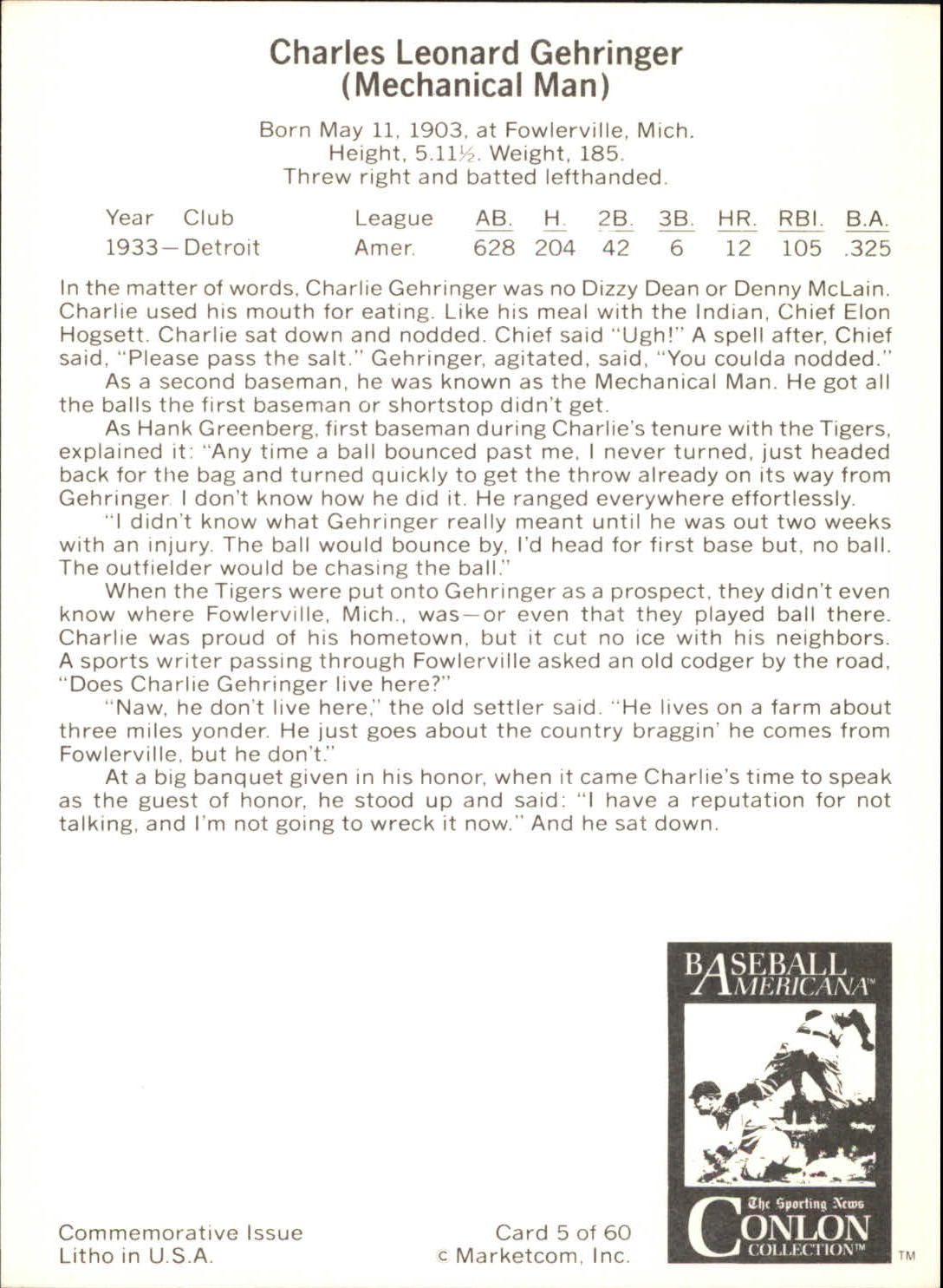 B7621- 1983 Conlon Marketcom Baseball Card #s 1-60 -You Pick- 15+ FREE US SHIP - Picture 11 of 108