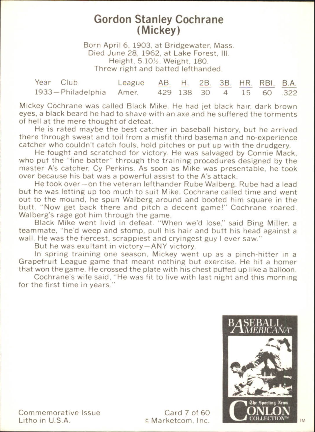 B7621- 1983 Conlon Marketcom Baseball Card #s 1-60 -You Pick- 15+ FREE US SHIP - Picture 15 of 108