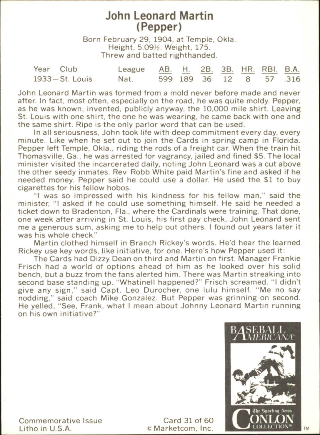 B7621- 1983 Conlon Marketcom Baseball Card #s 1-60 -You Pick- 15+ FREE US SHIP - Picture 51 of 108