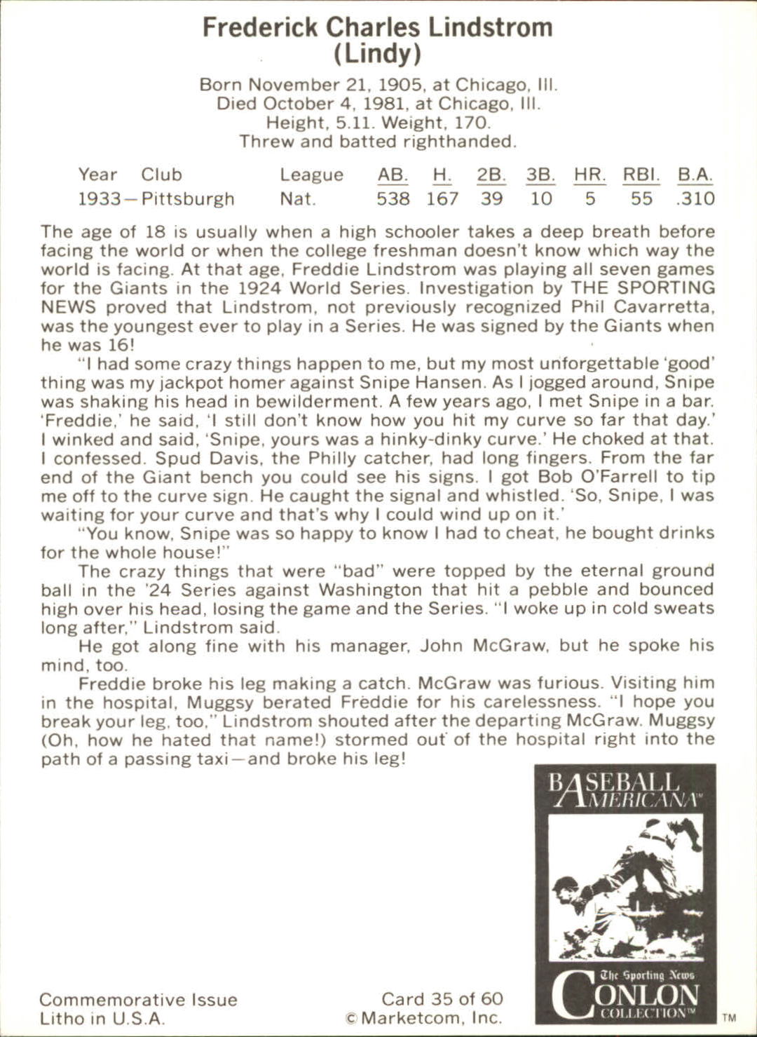 B7621- 1983 Conlon Marketcom Baseball Card #s 1-60 -You Pick- 15+ FREE US SHIP - Picture 59 of 108