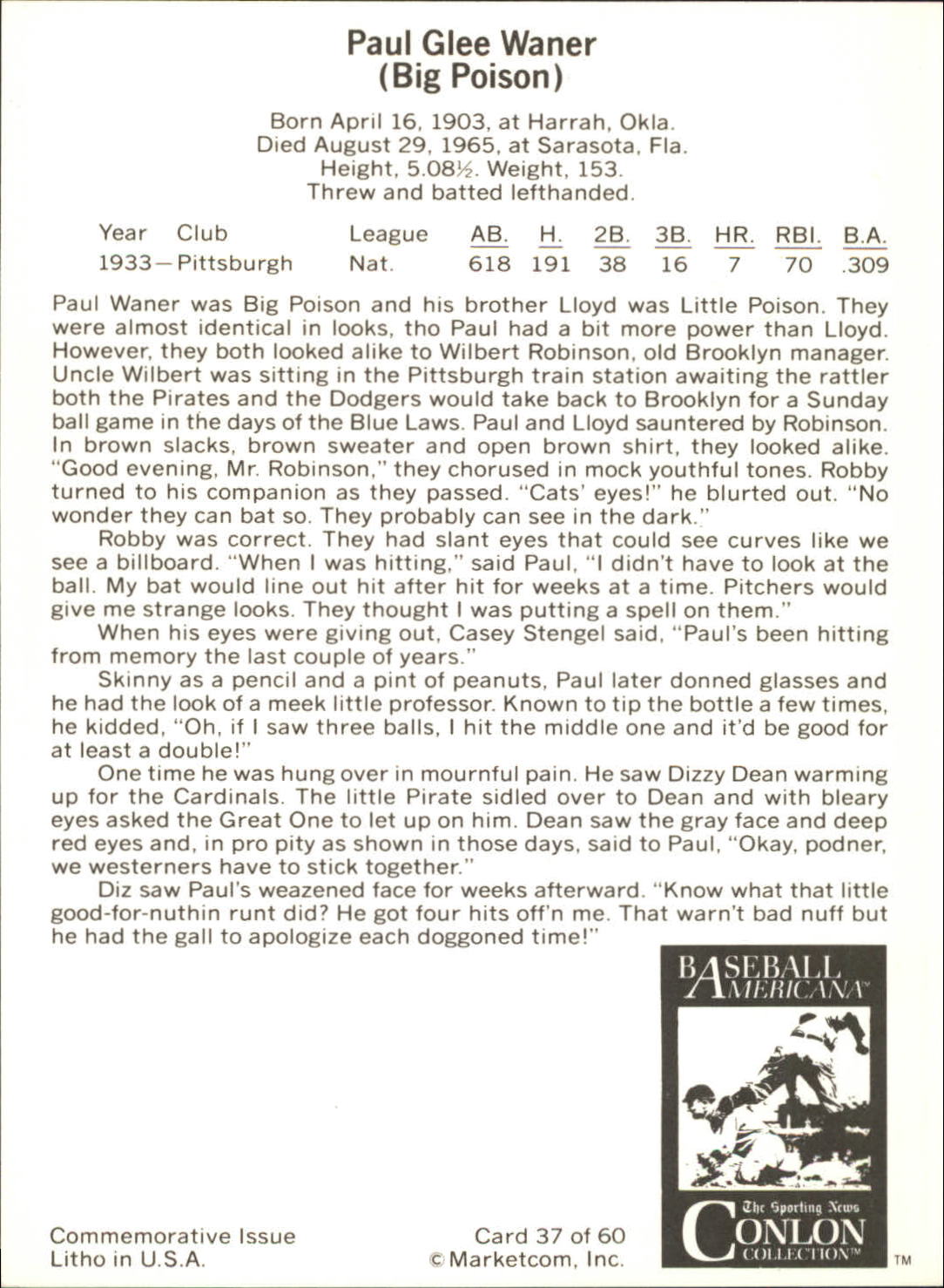 B7621- 1983 Conlon Marketcom Baseball Card #s 1-60 -You Pick- 15+ FREE US SHIP - Picture 63 of 108