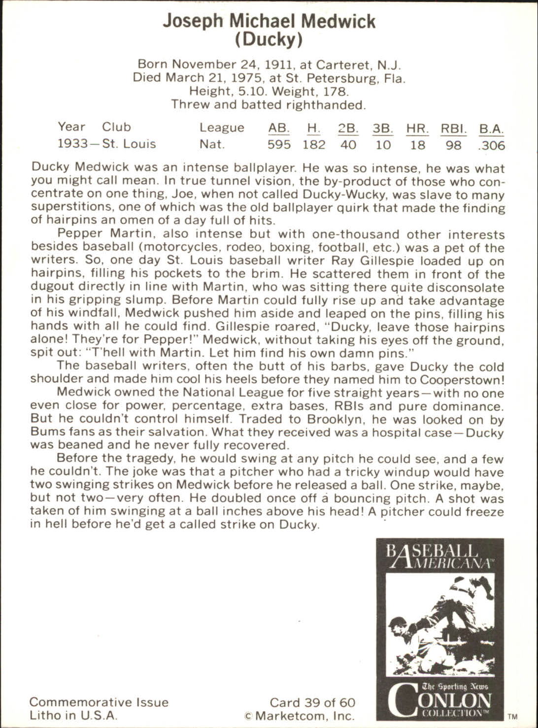 B7621- 1983 Conlon Marketcom Baseball Card #s 1-60 -You Pick- 15+ FREE US SHIP - Picture 67 of 108