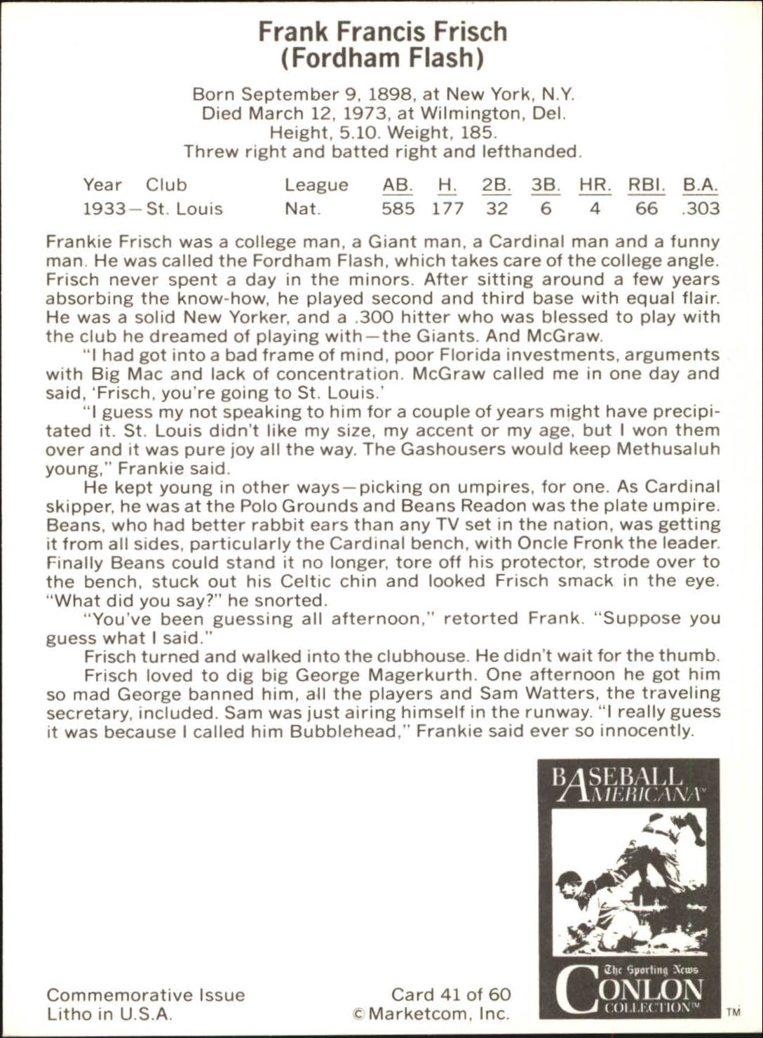 B7621- 1983 Conlon Marketcom Baseball Card #s 1-60 -You Pick- 15+ FREE US SHIP - Picture 71 of 108