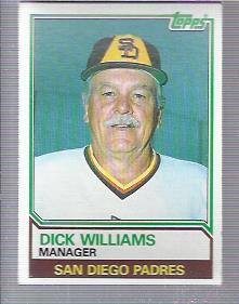 1983 Topps #366 Dick Williams MG