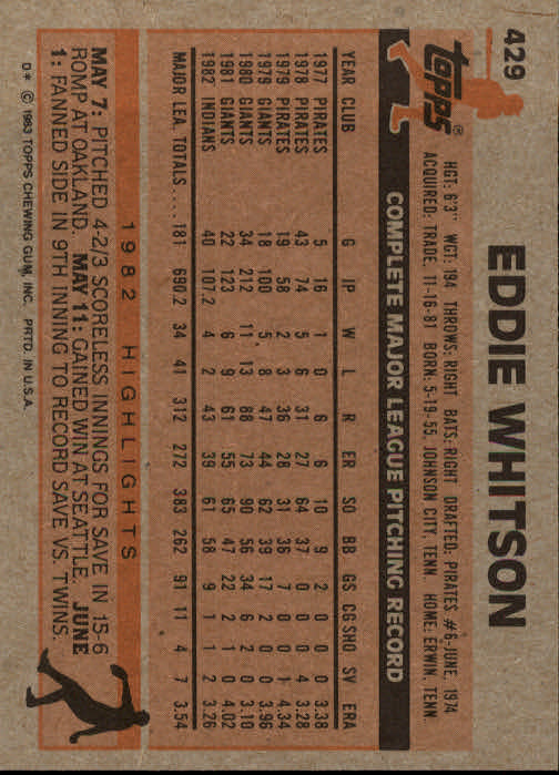 A6485- 1983 Topps Baseball Cards 401-600 +Rookies -You Pick- 15+ FREE US SHIP - Picture 39 of 331