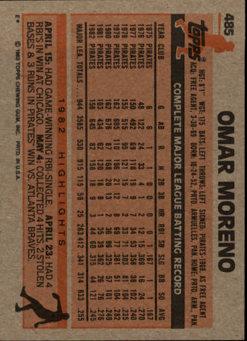 A6485- 1983 Topps Baseball Cards 401-600 +Rookies -You Pick- 15+ FREE US SHIP - Picture 139 of 331