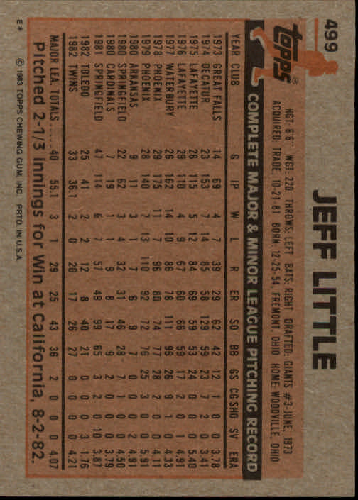 A6485- 1983 Topps Baseball Cards 401-600 +Rookies -You Pick- 15+ FREE US SHIP - Picture 163 of 331