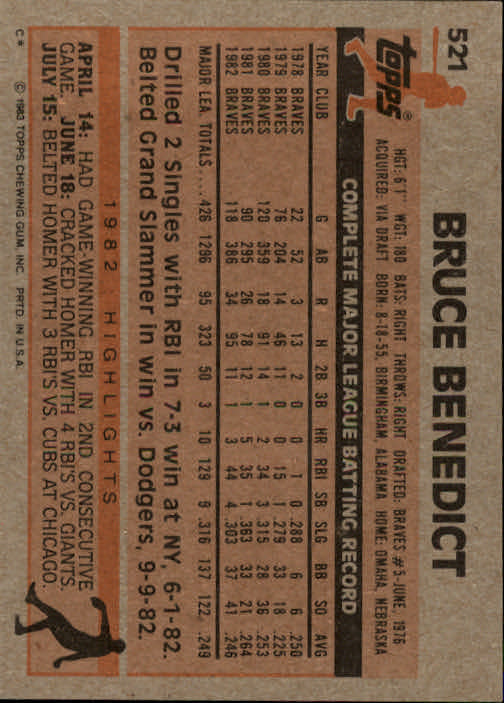 A6485- 1983 Topps Baseball Cards 401-600 +Rookies -You Pick- 15+ FREE US SHIP - Picture 199 of 331