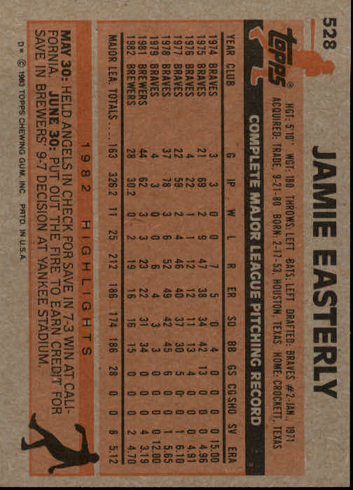 A6485- 1983 Topps Baseball Cards 401-600 +Rookies -You Pick- 15+ FREE US SHIP - Picture 211 of 331