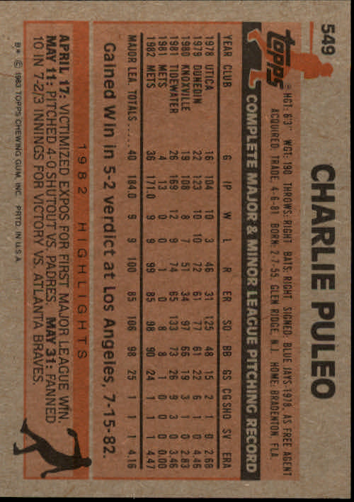 A6485- 1983 Topps Baseball Cards 401-600 +Rookies -You Pick- 15+ FREE US SHIP - Picture 245 of 331