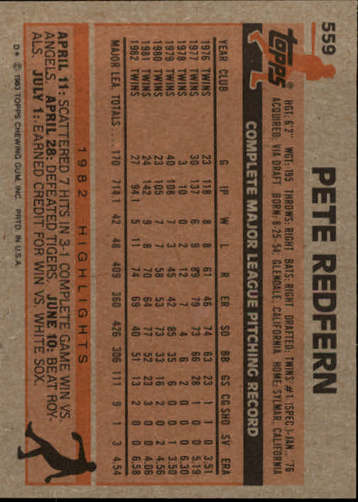 A6485- 1983 Topps Baseball Cards 401-600 +Rookies -You Pick- 15+ FREE US SHIP - Picture 261 of 331