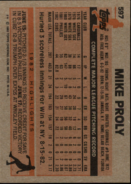 A6485- 1983 Topps Baseball Cards 401-600 +Rookies -You Pick- 15+ FREE US SHIP - Picture 327 of 331