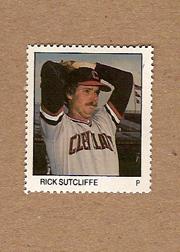 1983 Fleer Stamps #190 Rick Sutcliffe