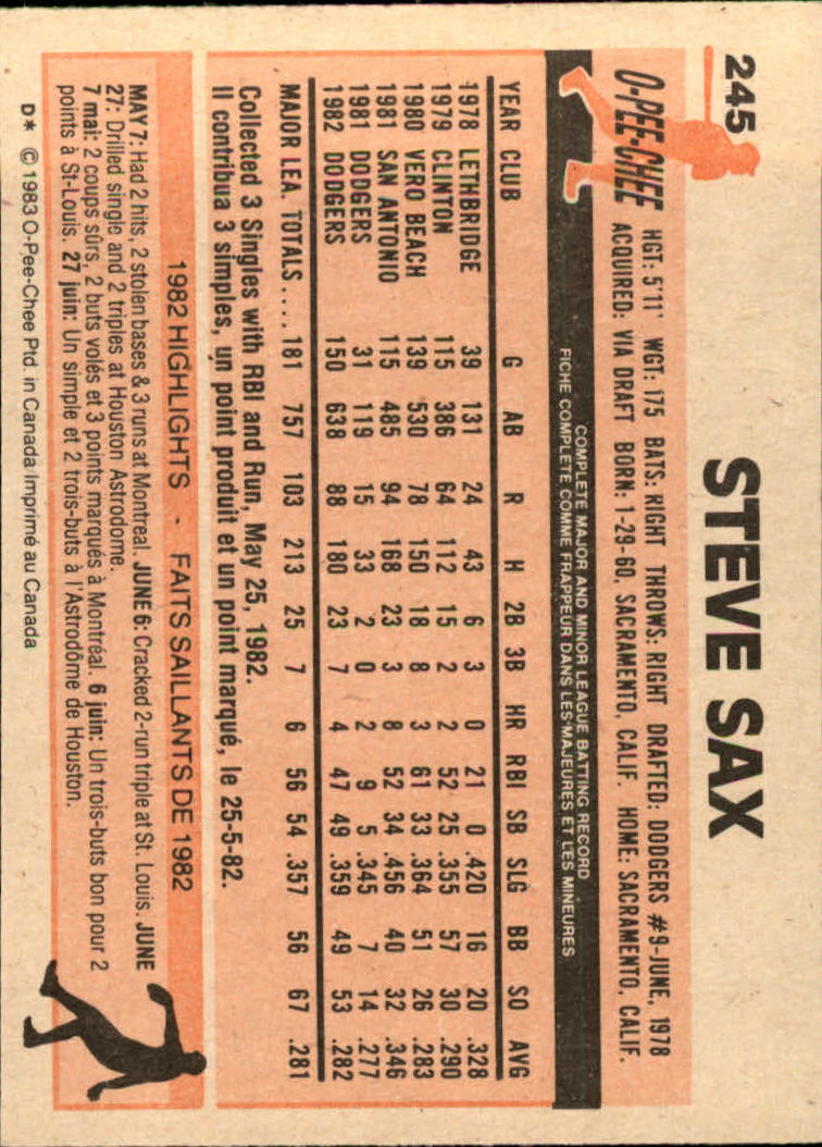 B2129- 1983 O-Pee-Chee BB Cards 201-396 +Rookies -You Pick- 15+ FREE US SHIP - Picture 71 of 311