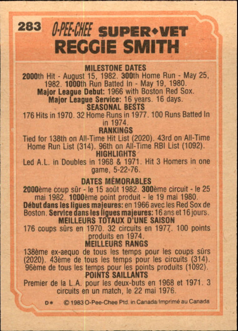 B2129- 1983 O-Pee-Chee BB Cards 201-396 +Rookies -You Pick- 15+ FREE US SHIP - Picture 137 of 311
