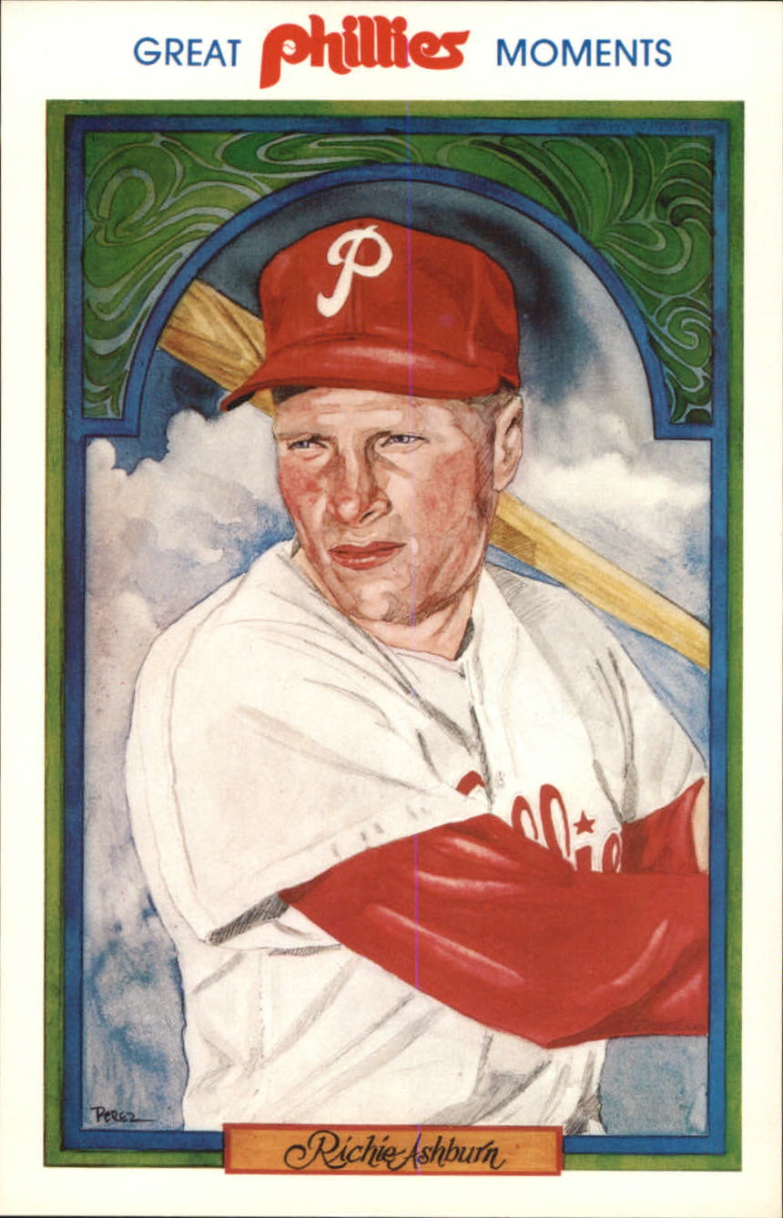 1983 Phillies Postcards Great Moments #1 Richie Ashburn
