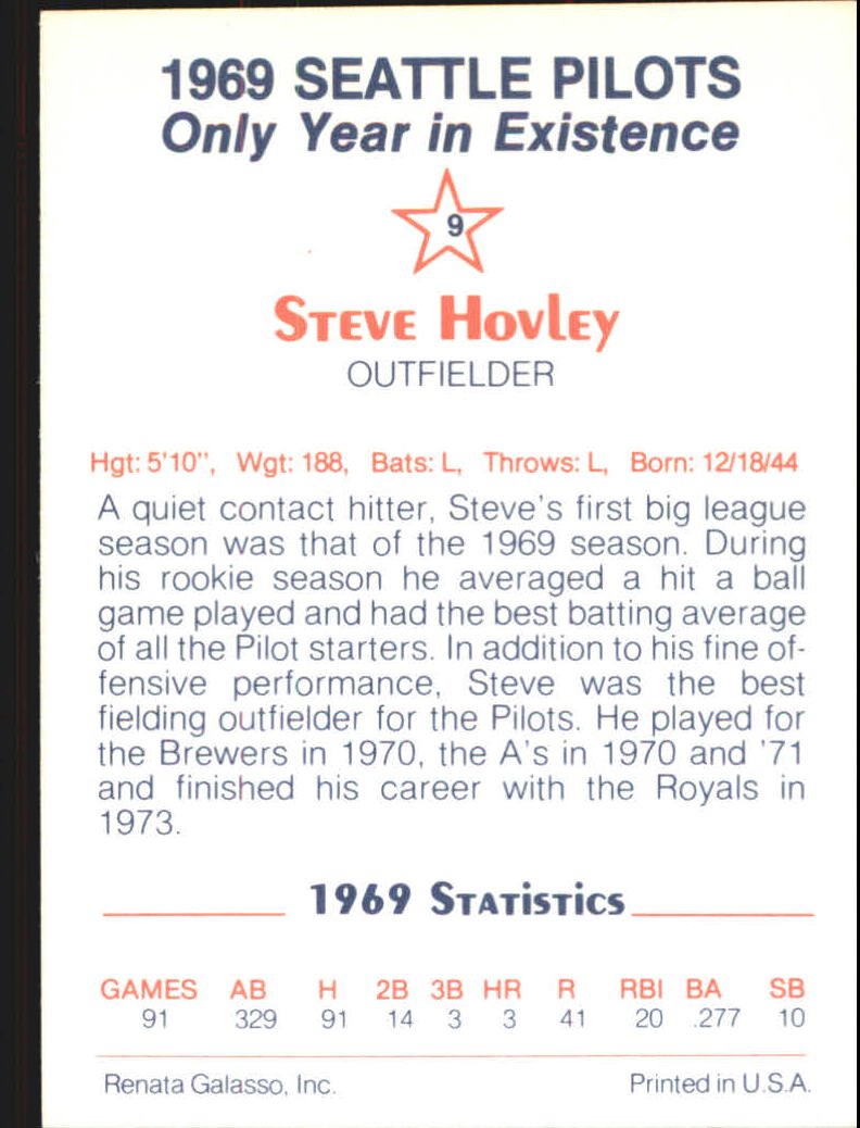 1971 O-Pee-Chee # 109 Steve Hovley Oakland Athletics