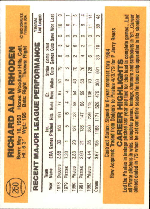 A6279- 1983 Donruss Baseball #s 250-498 +Rookies -You Pick- 15+ FREE US SHIP - Picture 3 of 452