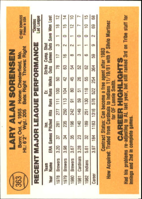 A6279- 1983 Donruss Baseball #s 250-498 +Rookies -You Pick- 15+ FREE US SHIP - Picture 208 of 452