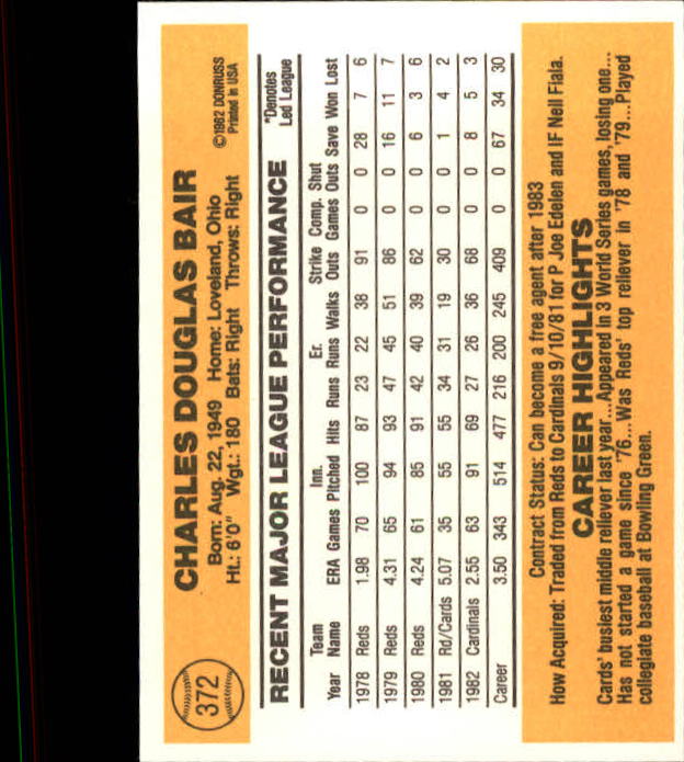 A6279- 1983 Donruss Baseball #s 250-498 +Rookies -You Pick- 15+ FREE US SHIP - Picture 226 of 452