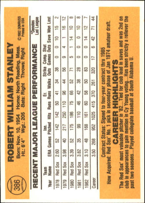 A6279- 1983 Donruss Baseball #s 250-498 +Rookies -You Pick- 15+ FREE US SHIP - Picture 252 of 452