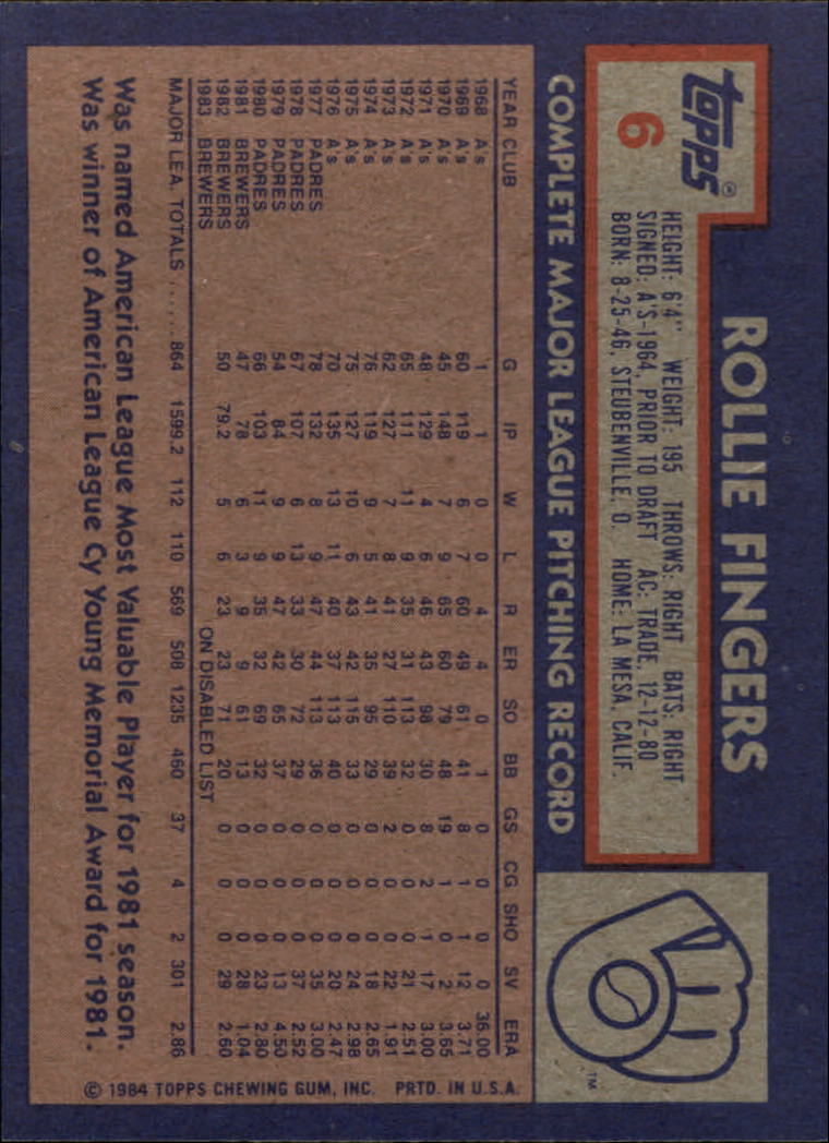 B1866 - 1984 Brewers Gardner's Baseballkarten 1-22 -Sie wählen aus - 15+ KOSTENLOSER US-VERSAND - Bild 9 von 23