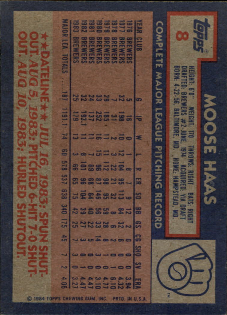 B1866 - 1984 Brewers Gardner's Baseballkarten 1-22 -Sie wählen aus - 15+ KOSTENLOSER US-VERSAND - Bild 13 von 23