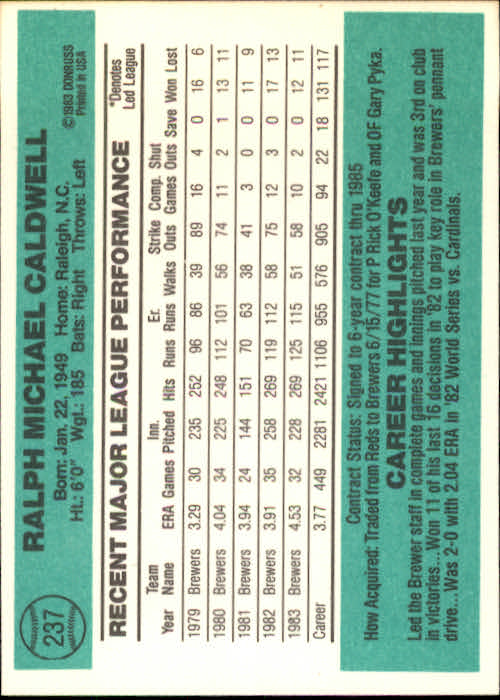 A0070- 1984 Donruss BB 223-472 APPROXIMATE GRADE -You Pick- 15+ FREE US SHIP