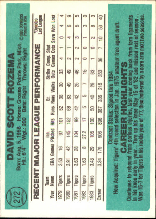 A0070- 1984 Donruss BB 223-472 APPROXIMATE GRADE -You Pick- 15+ FREE US SHIP