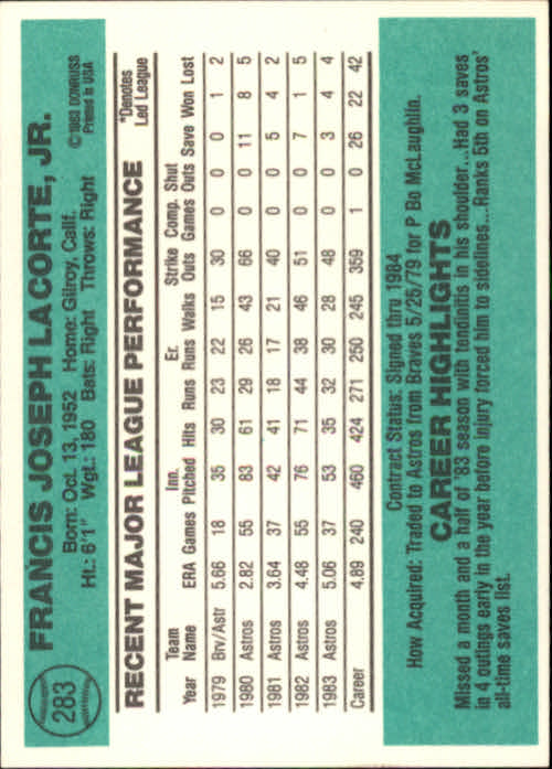 A0070- 1984 Donruss BB 223-472 APPROXIMATE GRADE -You Pick- 15+ FREE US SHIP